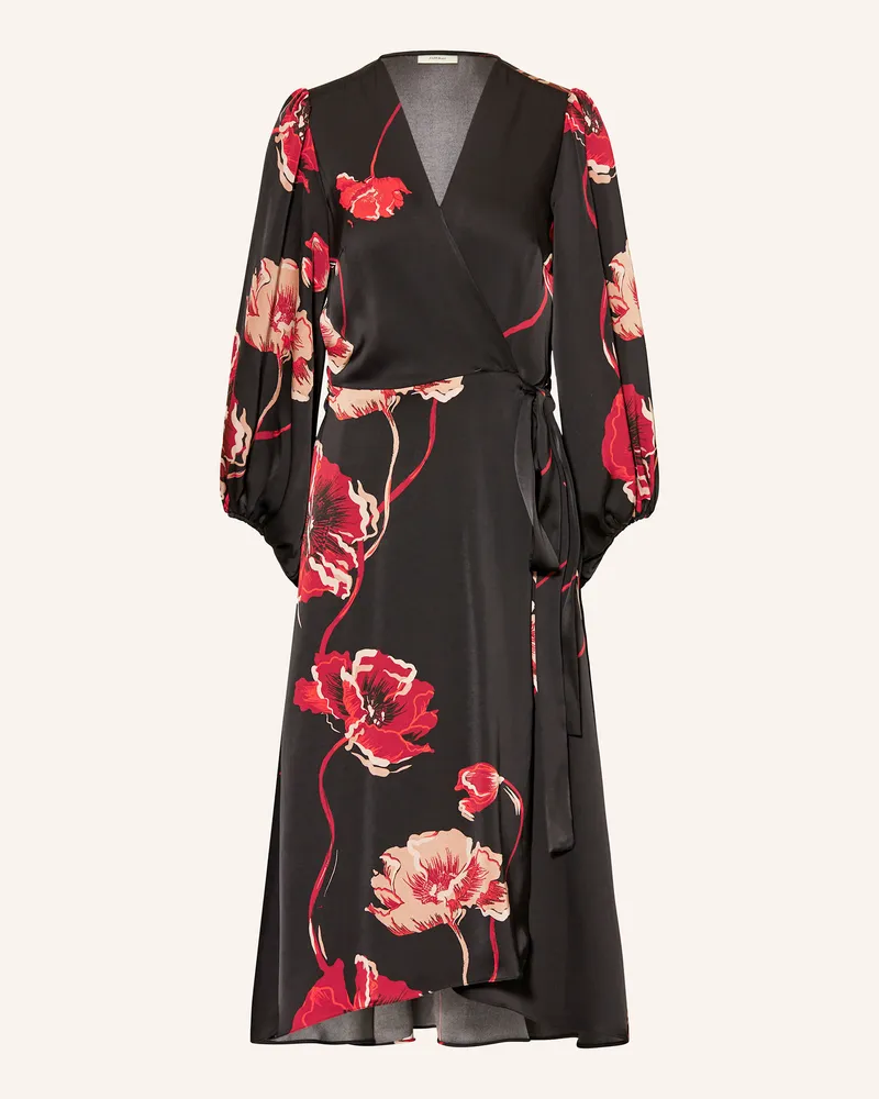 InWear Wickelkleid Dawniw Aus Satin schwarz Schwarz