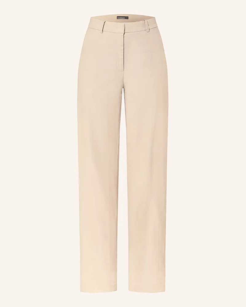 Cambio Marlenehose Mira Mit Leinen braun Beige