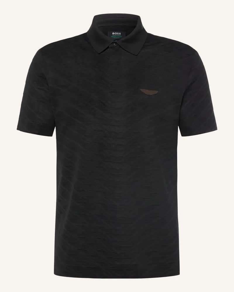 HUGO BOSS Jacquard-Poloshirt C-Prout Regular Fit schwarz Schwarz