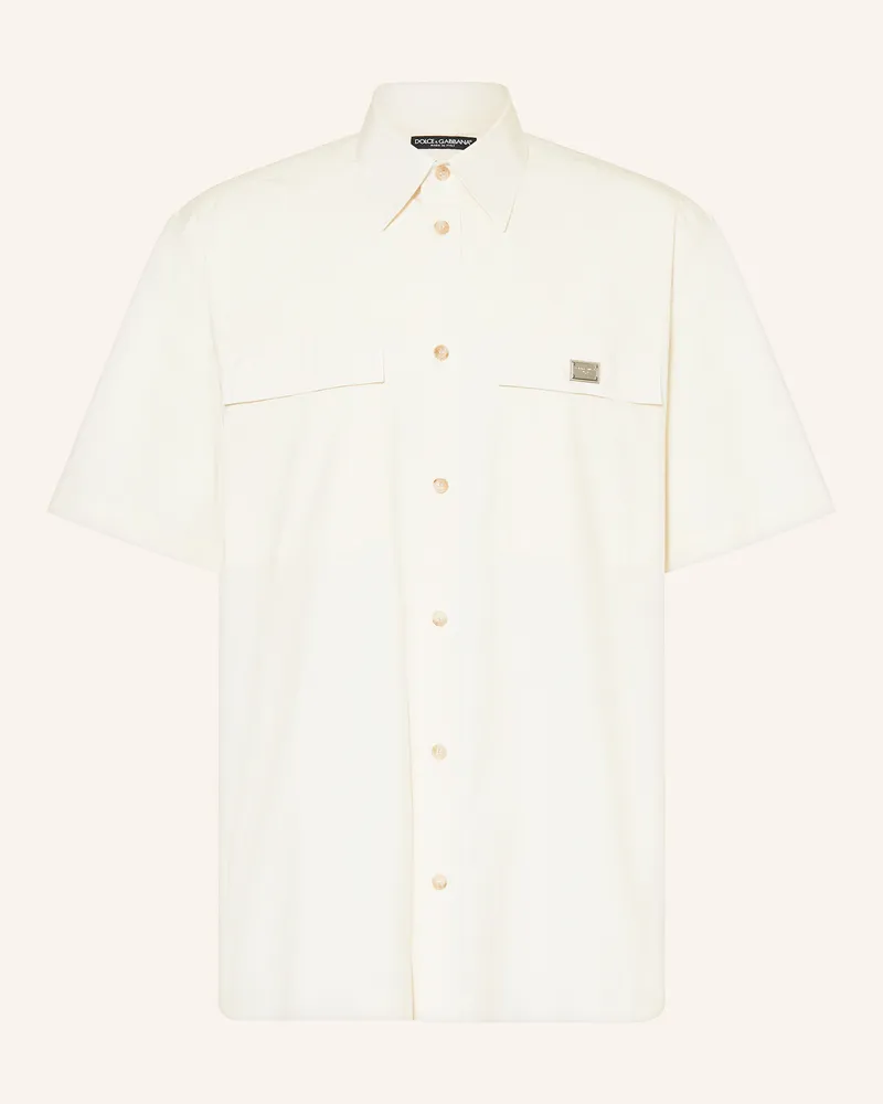 Dolce & Gabbana Kurzarm-Hemd Comfort Fit Beige