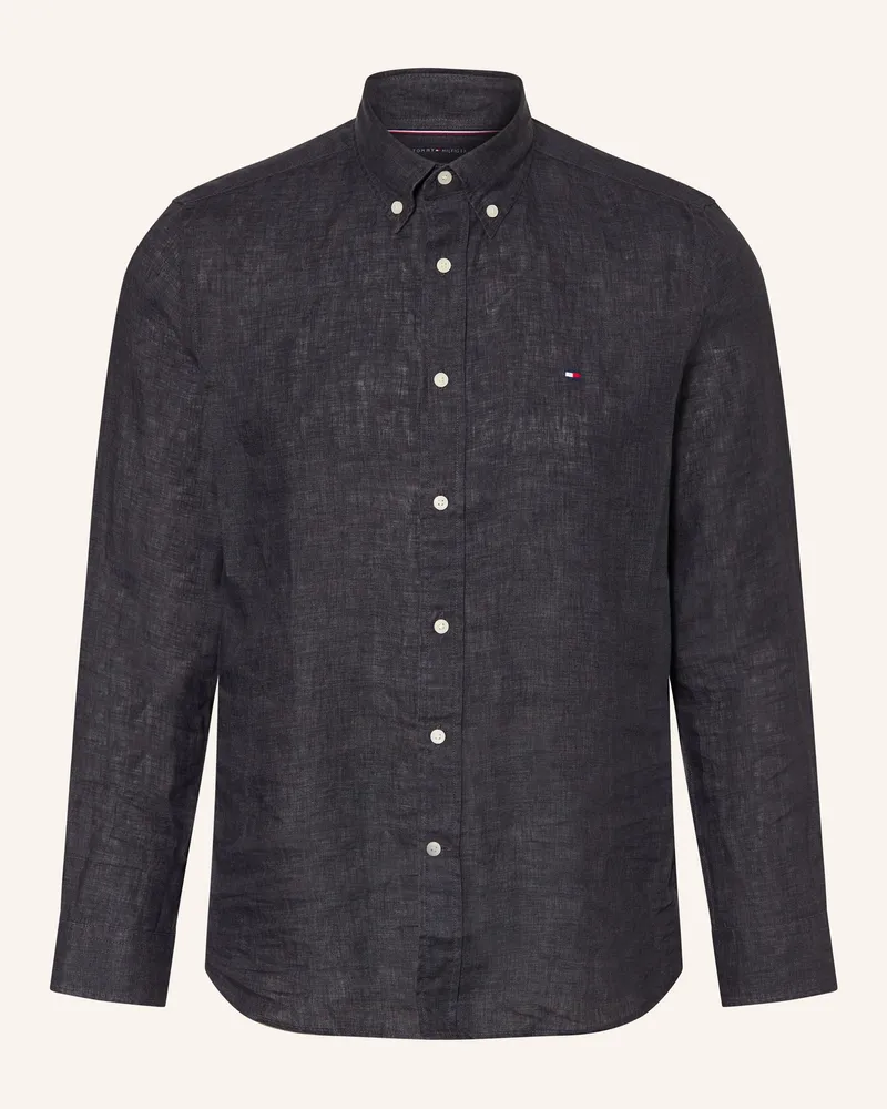 Tommy Hilfiger Leinenhemd Regular Fit schwarz Schwarz