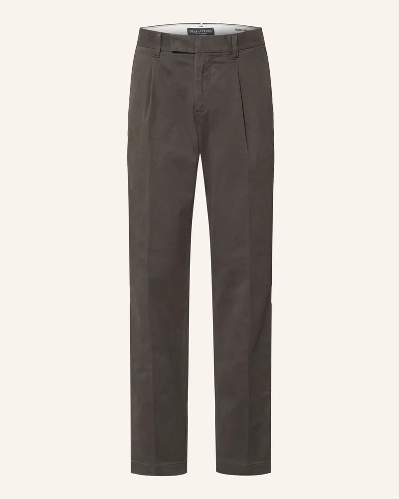 Marc O'Polo Chino Osby Pleats Tapered Fit grau Dunkelgrau
