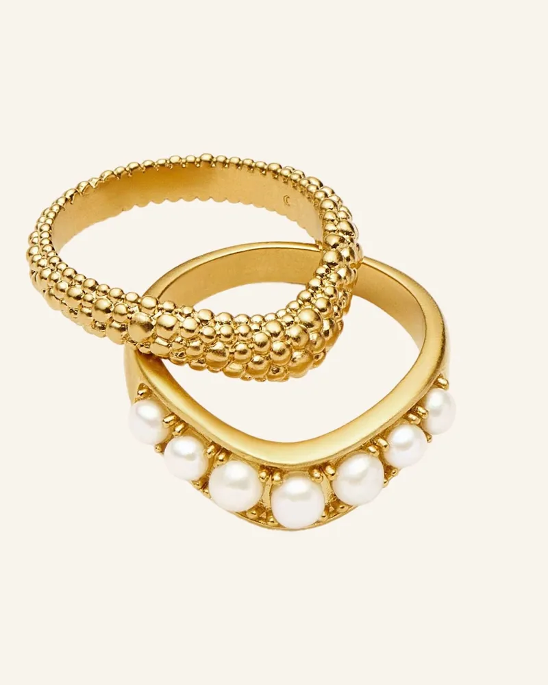 Missoma Ringe PEARL BAYA STACKING RING SET by GLAMBOU Gold