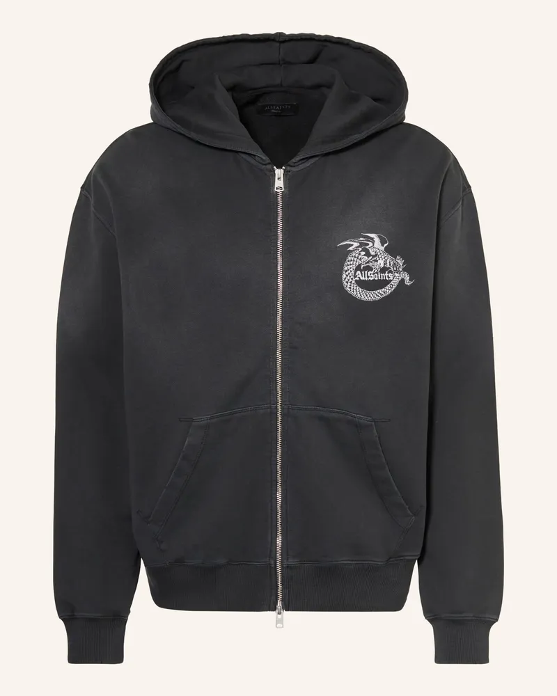 AllSaints Sweatjacke Terra schwarz Dunkelgrau