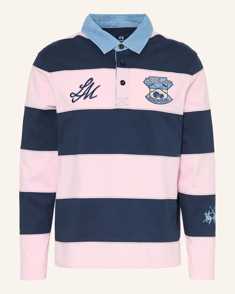 La Martina Rugbyshirt rosa Dunkelblau