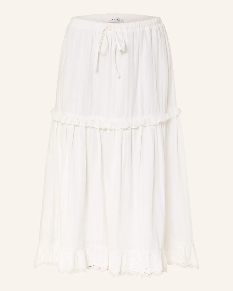 OH APRIL Rock Christel Mit Lochspitze Und Rüschen weiss Weiss