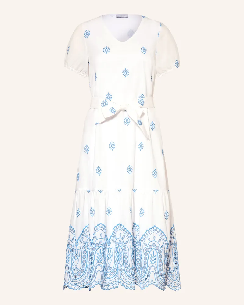 More & More Kleid Mit Lochspitze Und Rüschen weiss Weiss