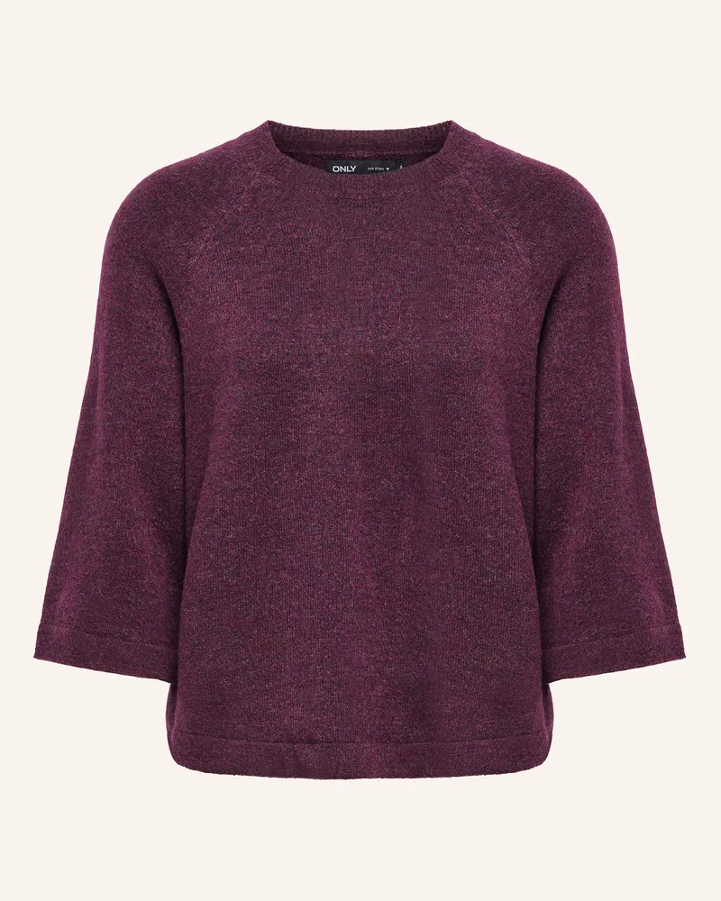 only Strickshirt Mit 3/4-Arm rot Dunkellila