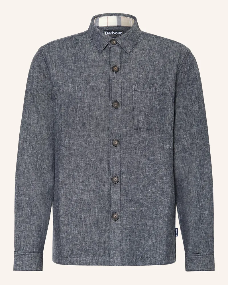 Barbour Overshirt STILLWATER mit Leinen Dunkelblau