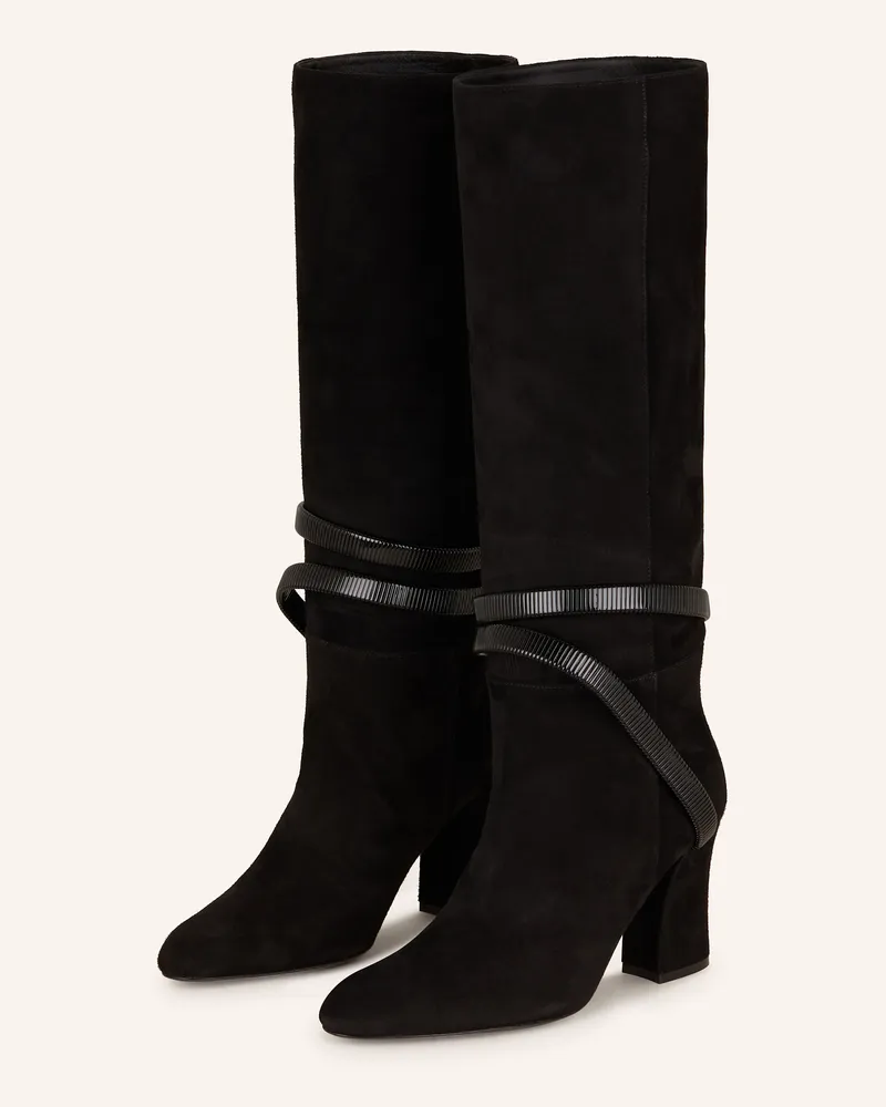 René Caovilla Stiefel Schwarz