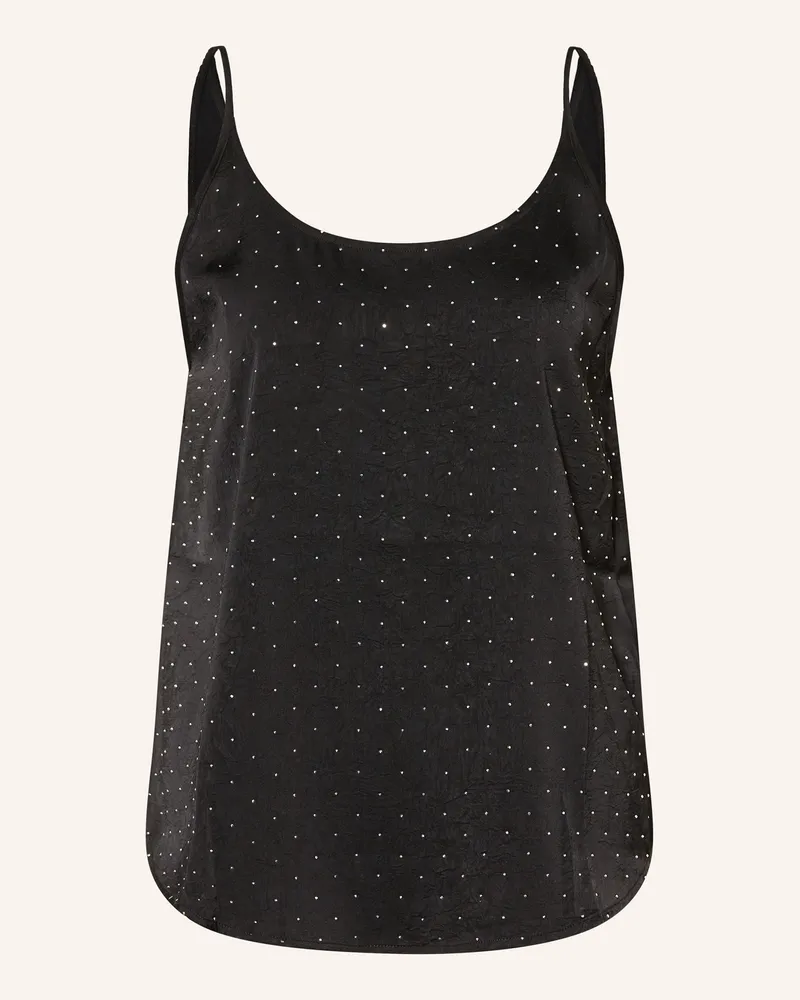 ba&sh Top DIGUE mit Schmucksteinen Schwarz