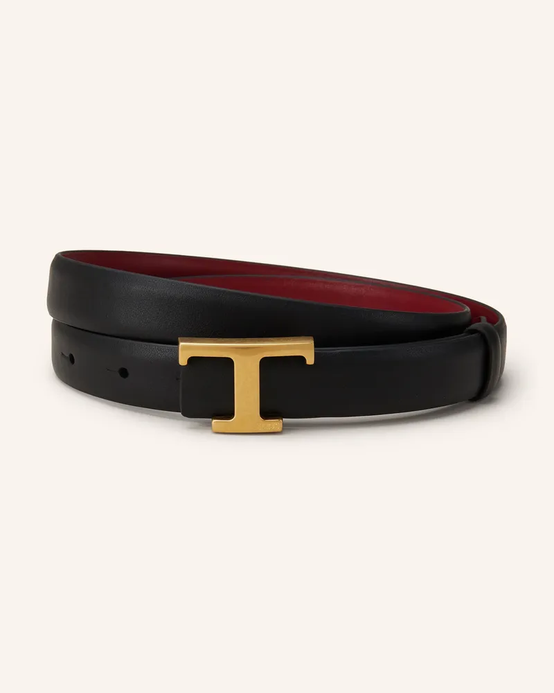 TOD'S Ledergürtel zum Wenden Schwarz