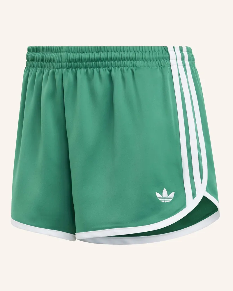 adidas Satinshorts 3 Stripes Sprinter gruen Weiss