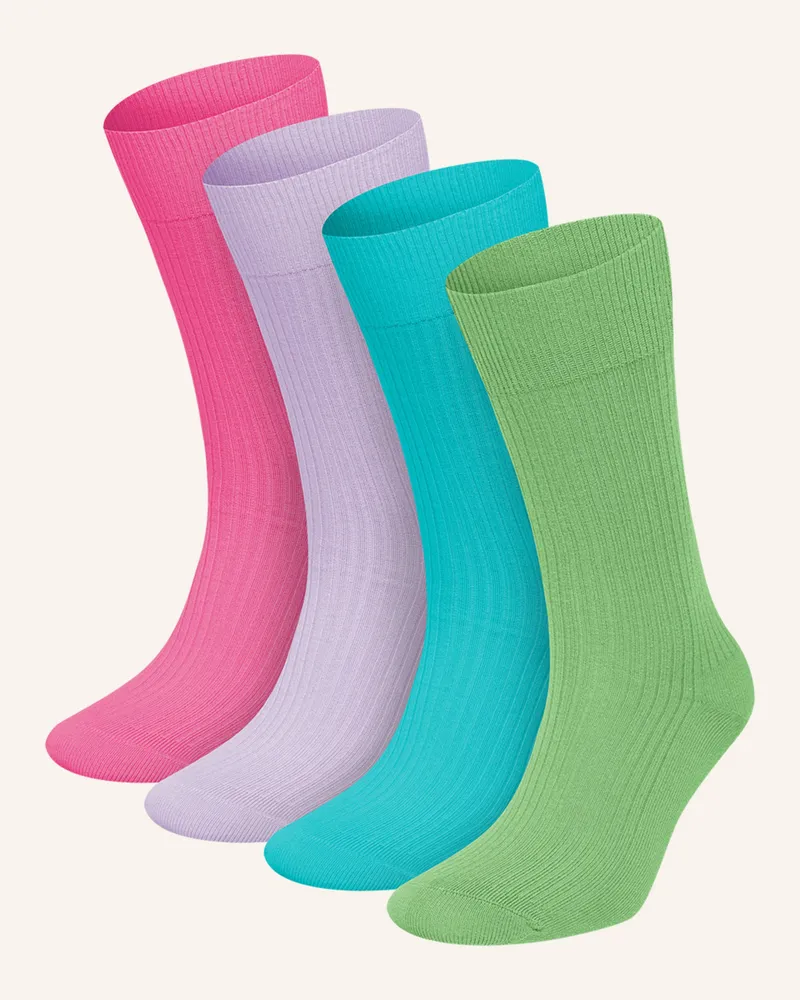 DillySocks 4er-Pack Socken Premium Ribbed Collection blau Helllila