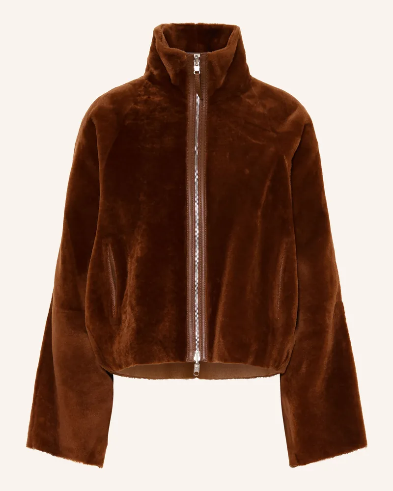 UTZON Lederjacke Jackson Zum Wenden braun Braun