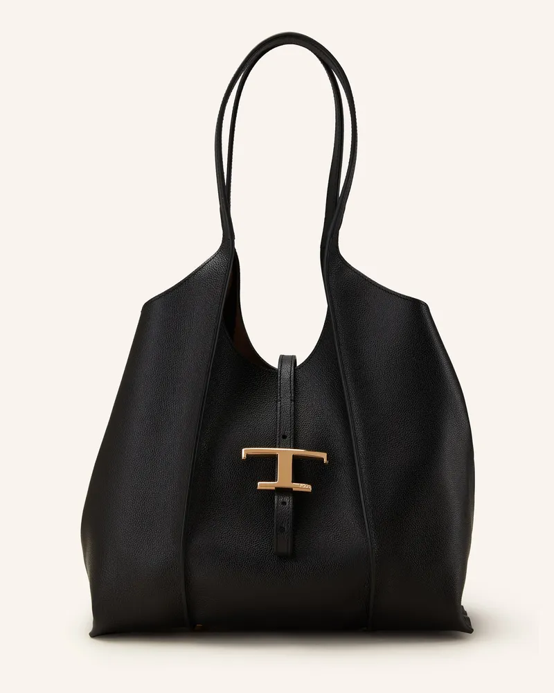 TOD'S Shopper T TIMELESS SMALL mit Pouch Schwarz
