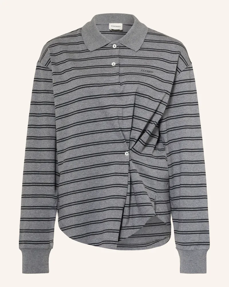 Closed Jersey-Poloshirt grau Grau