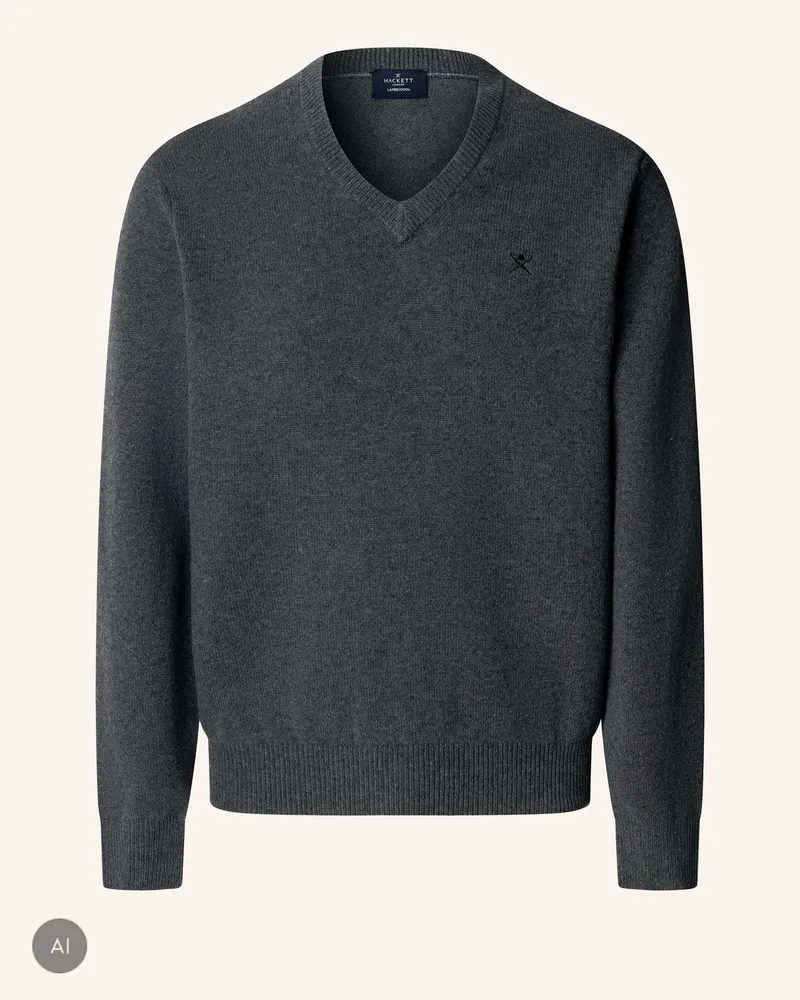 Hackett Pullover Lambswool V Neck grau Grau