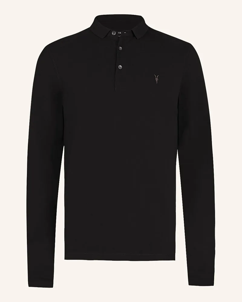 AllSaints Piqué-Poloshirt REFORM Slim Fit Schwarz