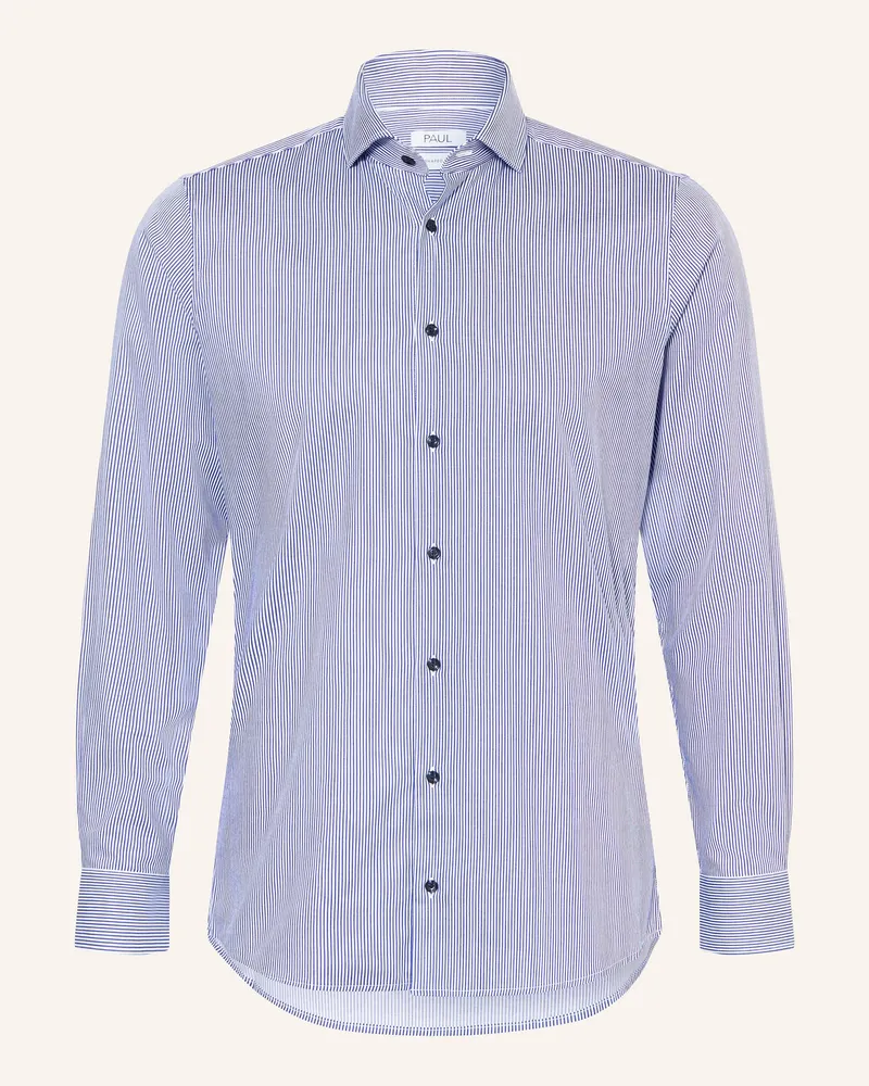 paul Hemd Shaped Fit blau Dunkelblau