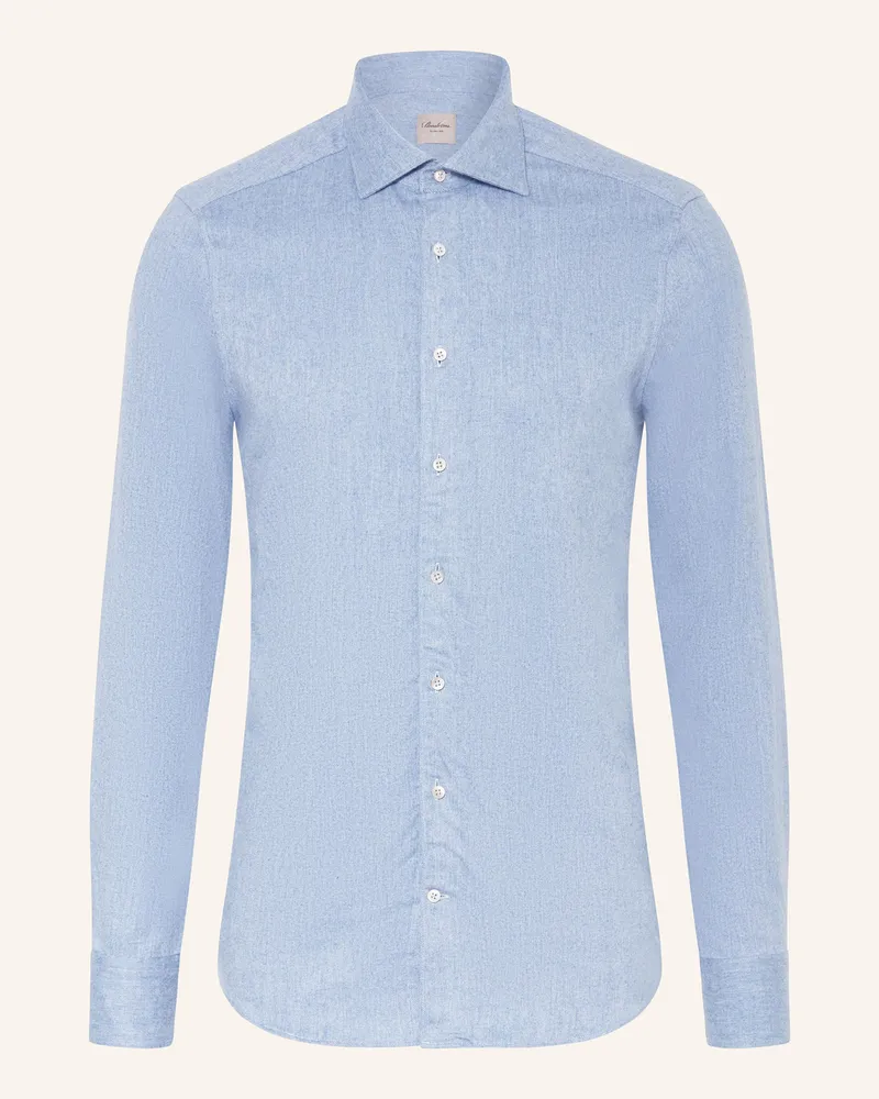 Stenströms Flanellhemd Slim Fit blau Hellblau