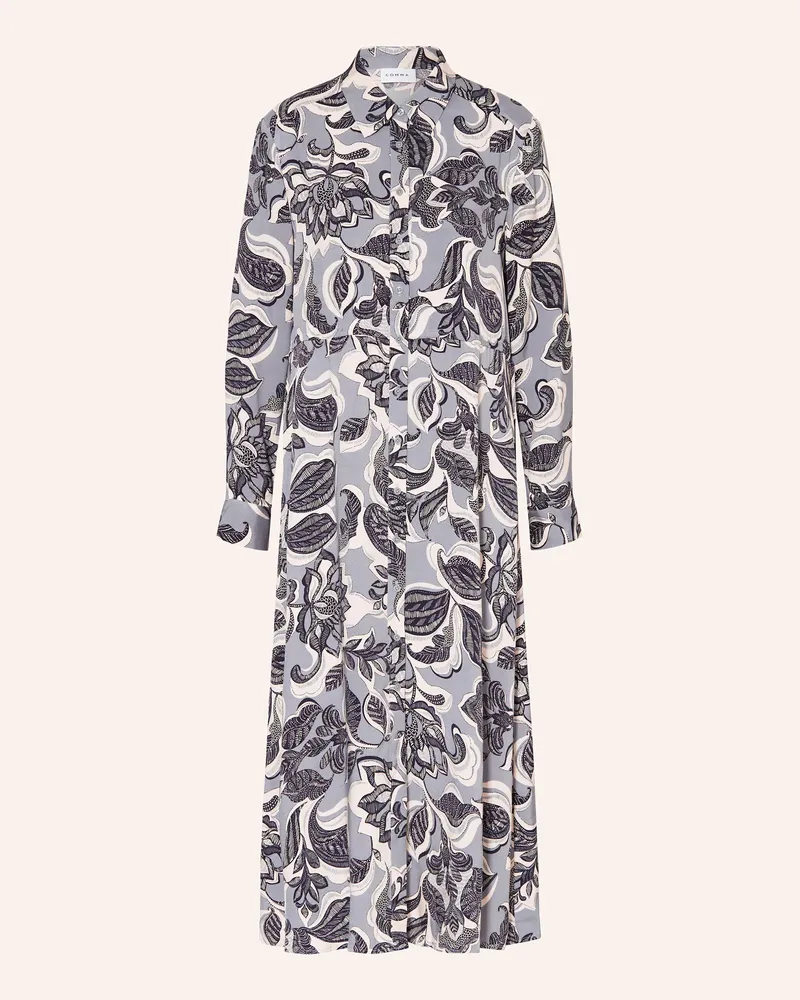COMMA Hemdblusenkleid Blaugrau