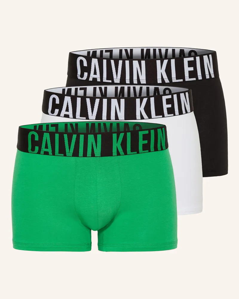 Calvin Klein 3er-Pack Boxershorts Intense Power gruen Weiss