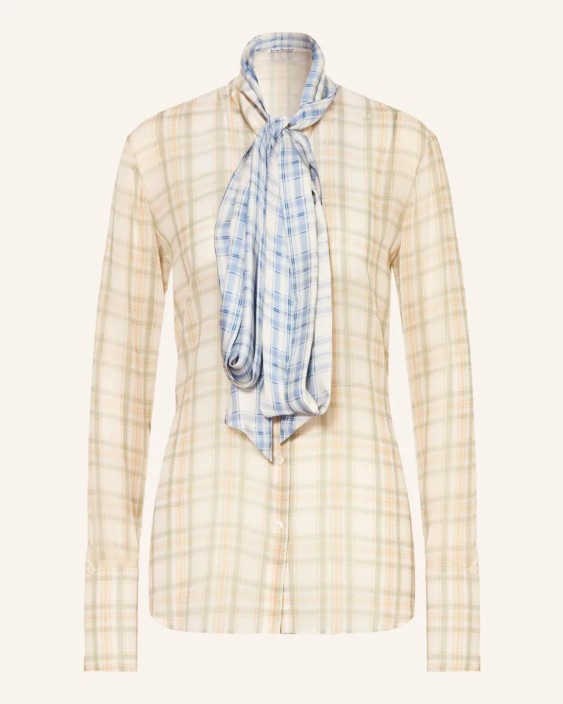 Acne Studios Schluppenbluse Aus Seide gruen Creme