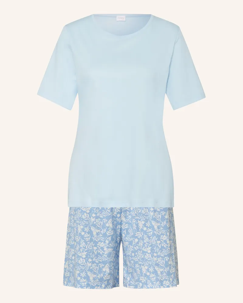 Mey Shorty-Schlafanzug Serie Flower Meadow blau Hellblau