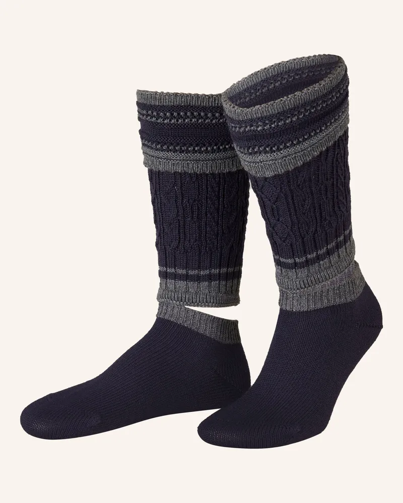 Lusana Loferl Wadlwärmer Aus Merinowolle blau 0652