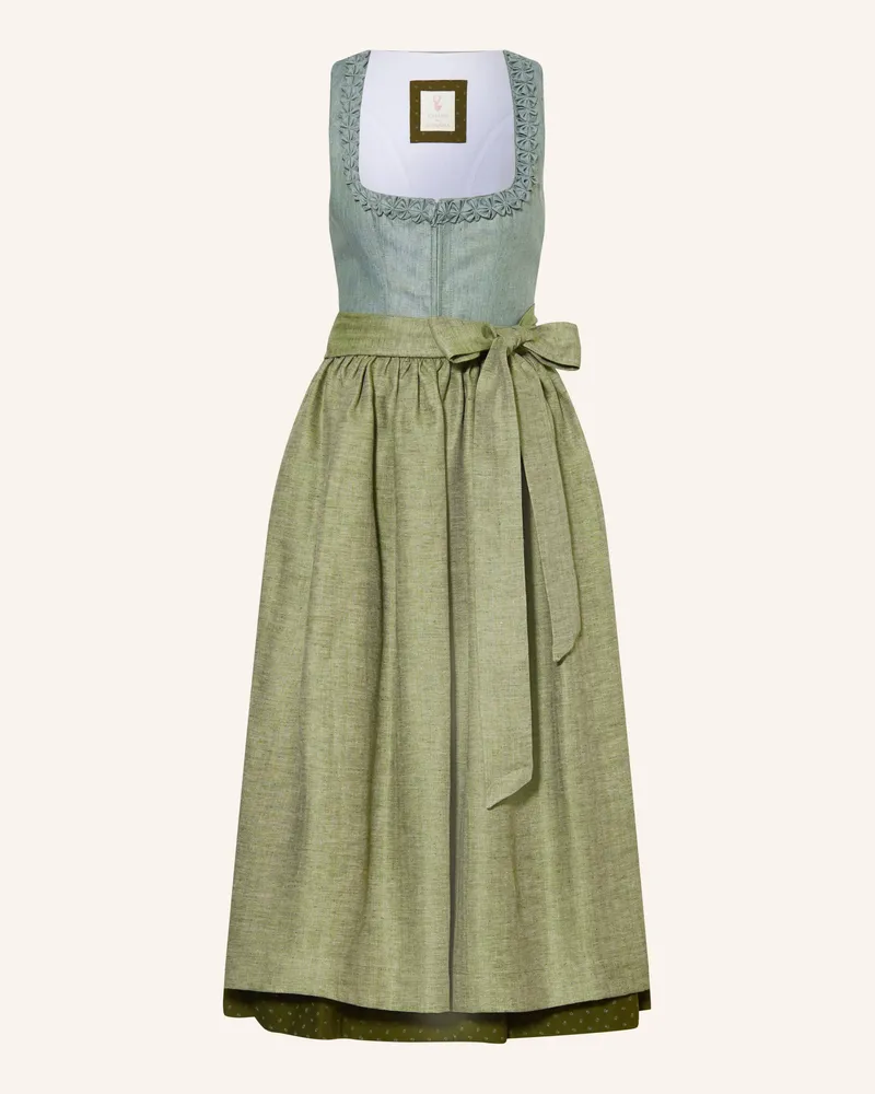 Johann & Johanna Dirndl Mit Leinen gruen Oliv
