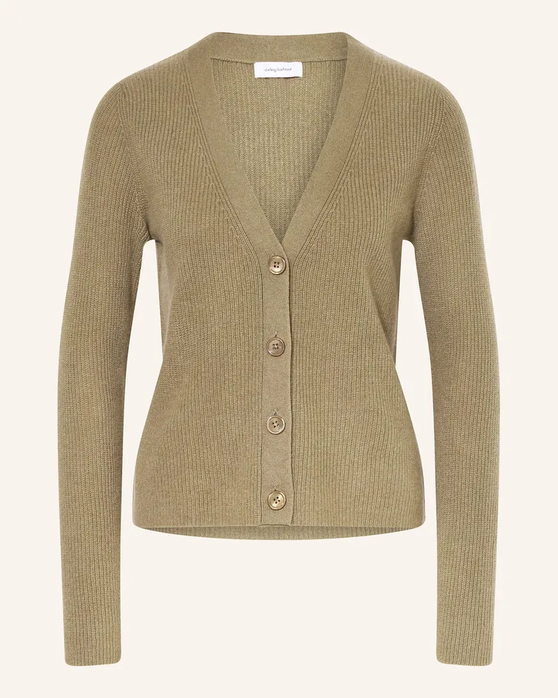 Darling Harbour Strickjacke aus Cashmere Olive