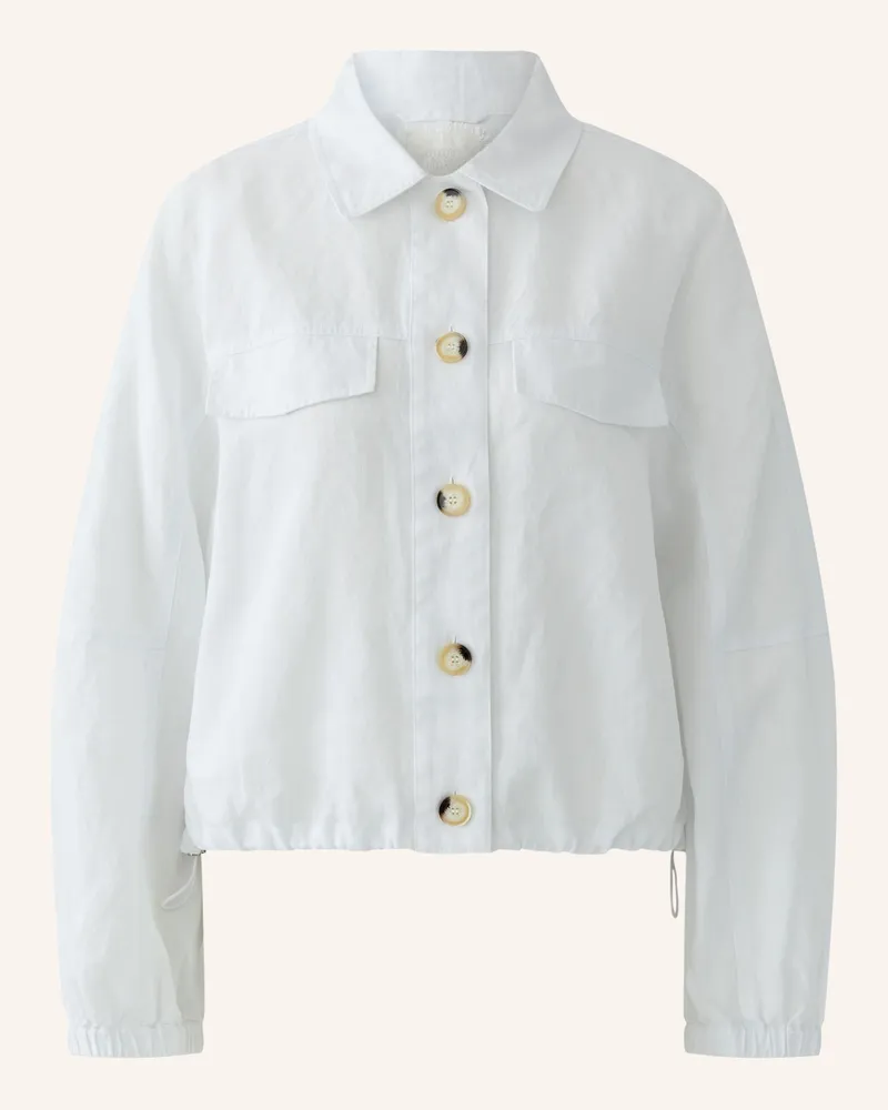 Oui  Blouson aus Leinen Weiss