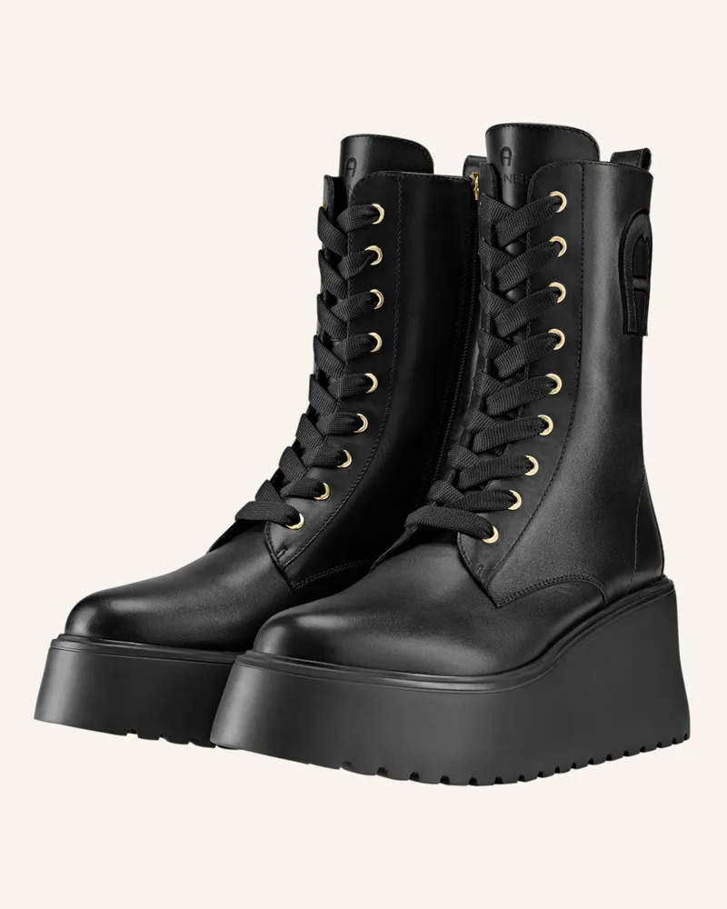 Aigner plateau bootie with lacing Plateau Bootie 2B Schwarz