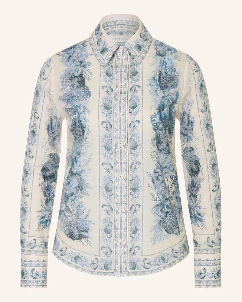 Zimmermann Hemdbluse Wanderlust blau Ecru