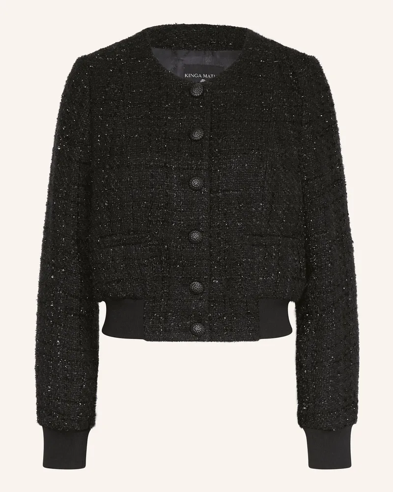 KINGA MATHE Trachtenjacke LUNA aus Bouclé Schwarz