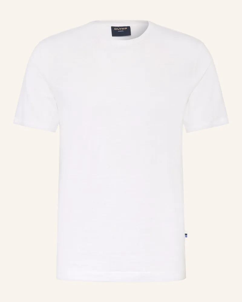 Olymp T-Shirt Aus Leinen weiss Weiss