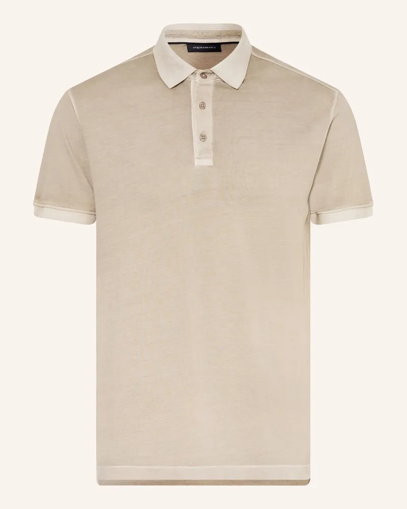 Strokesman's Strokesman Piqué-Poloshirt beige Khaki