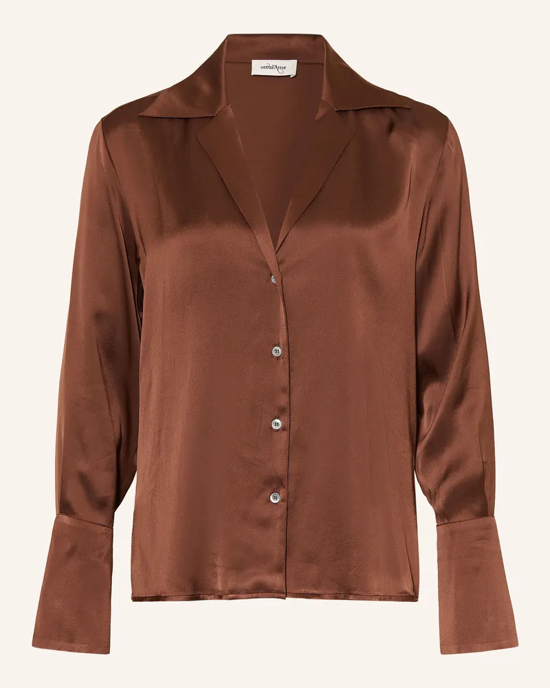ottod’Ame Satinbluse braun Braun