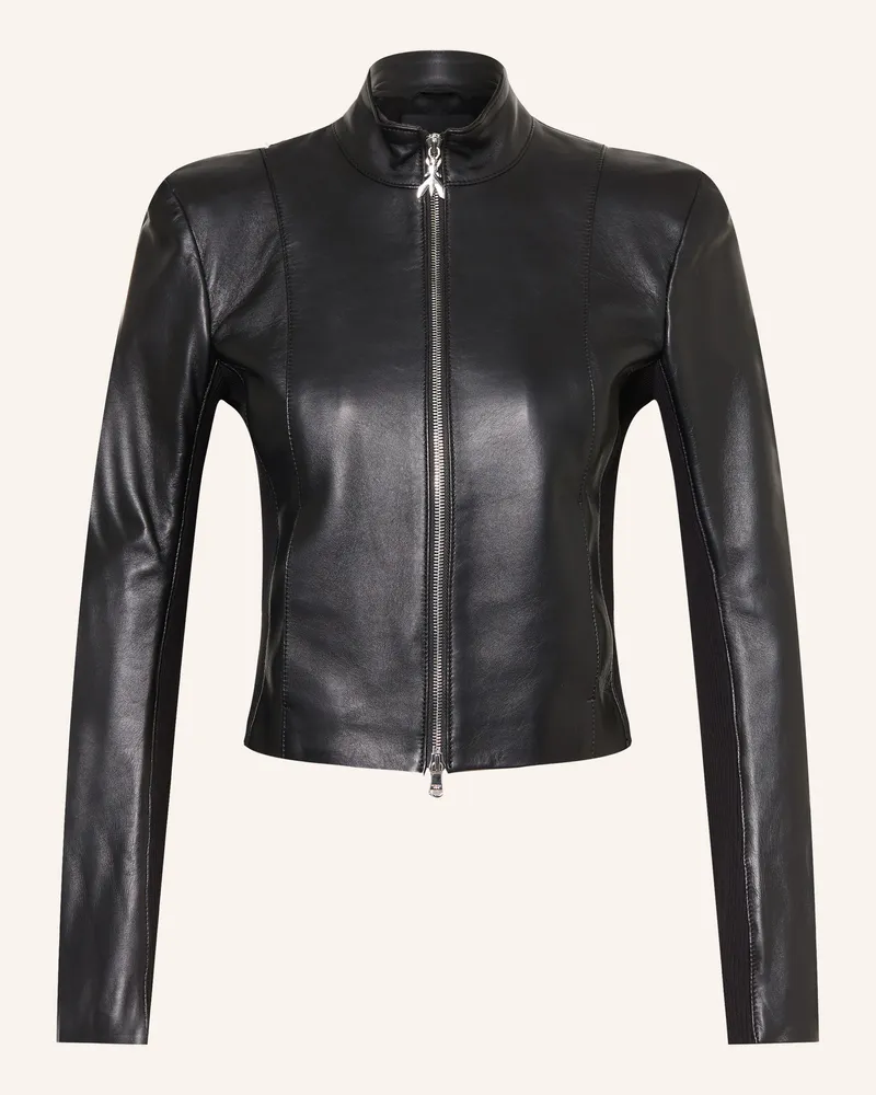 Patrizia Pepe Lederjacke Im Materialmix schwarz Schwarz