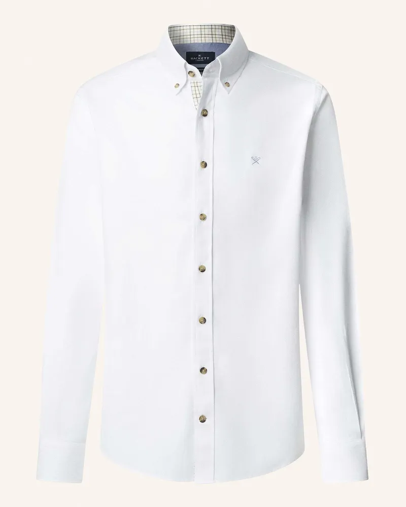 Hackett Freizeithemd FLANNEL MULTI TRIM Weiss