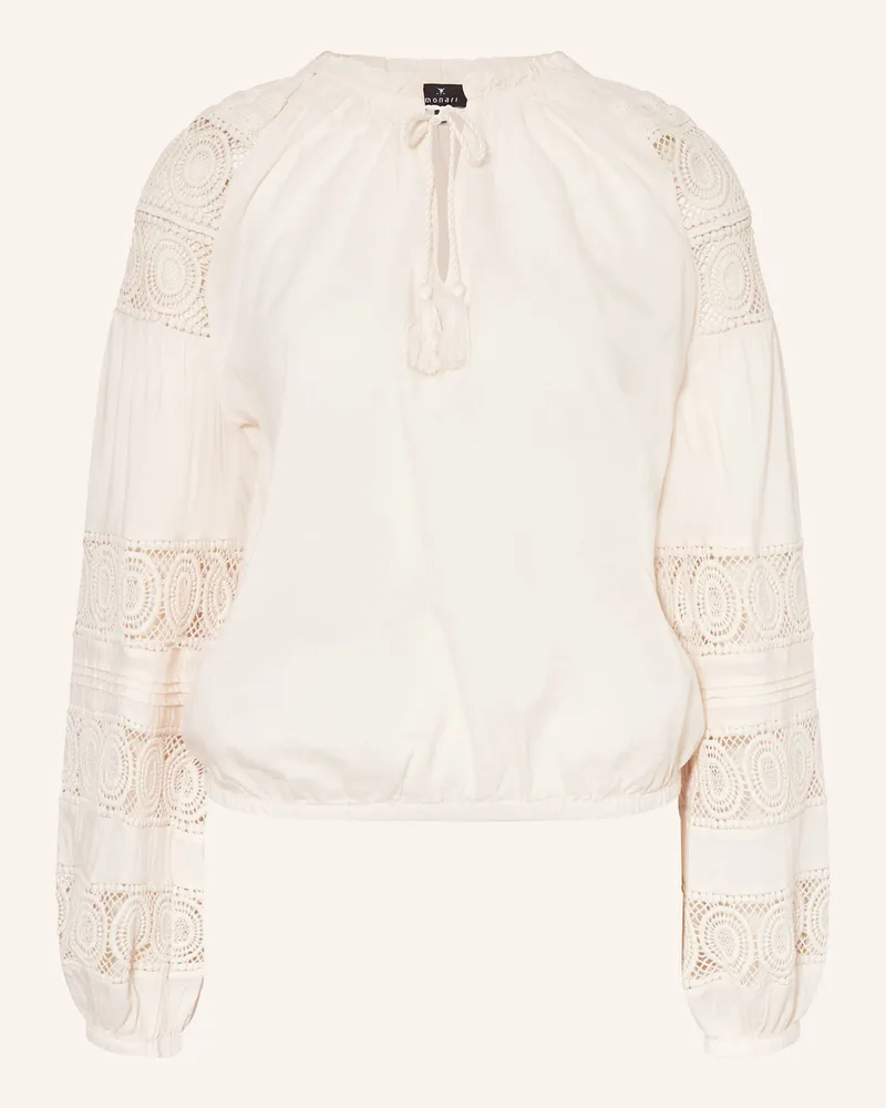 monari Bluse mit Lochspitze und Rüschen Creme