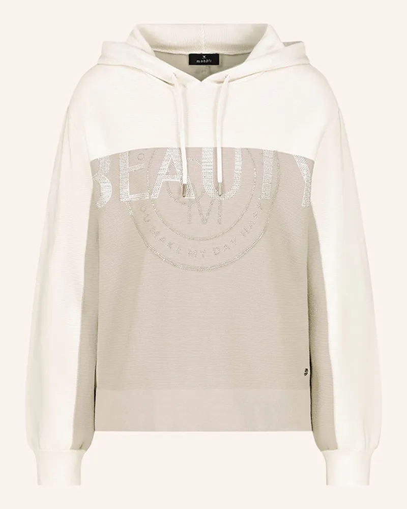 monari Pullover mit Schmucksteinen Beige