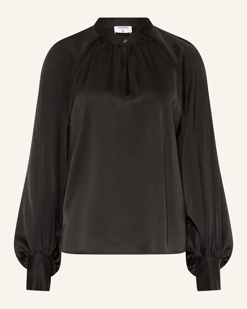 Filippa K Blusenshirt aus Satin Schwarz