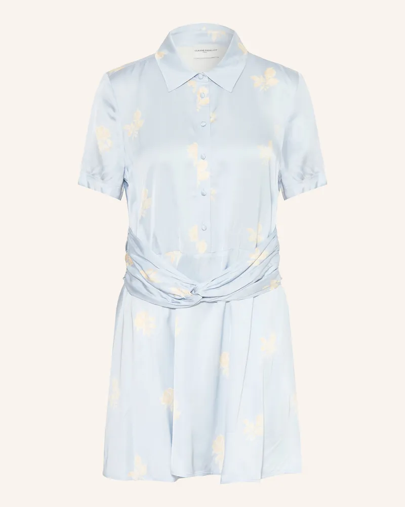 Claudie Pierlot Hemdblusenkleid aus Satin Hellblau