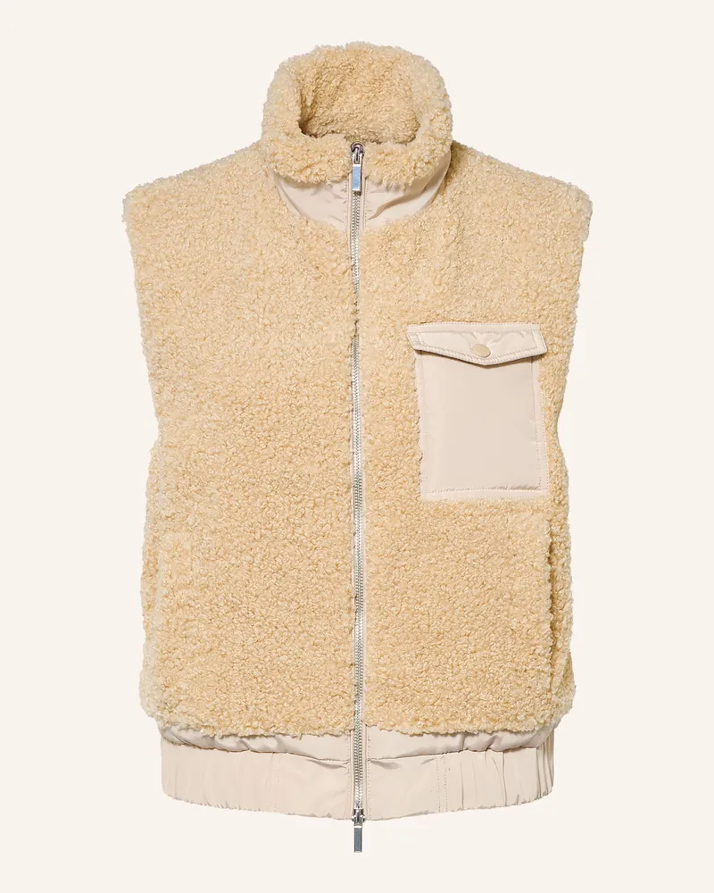 Darling Harbour Teddyfell-Weste Im Materialmix beige Sand