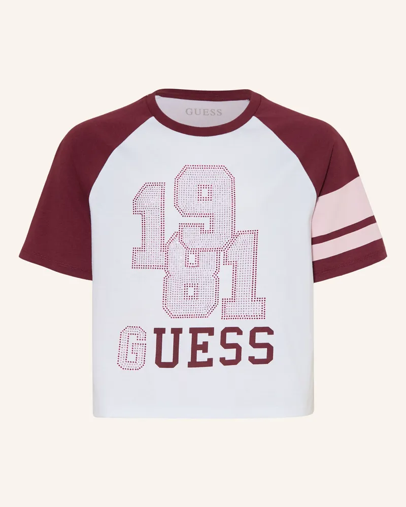 Guess T-Shirt Mit Schmucksteinen weiss Weiss