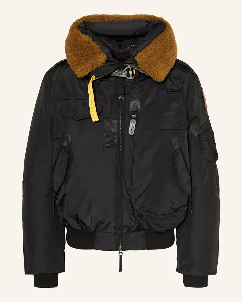 Parajumpers Daunenjacke GOBI S mit abnehmbarem Kunstfell Schwarz