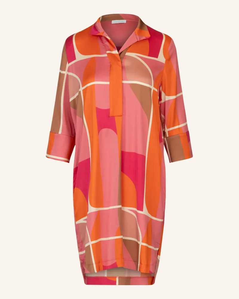 Mint & Mia Kurzes Bedrucktes Viskose Satin Kleid rosa Rosa