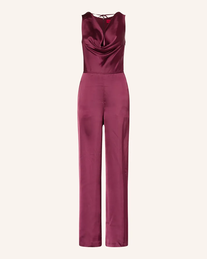 HUGO BOSS Jumpsuit KIMARI aus Satin Dunkellila
